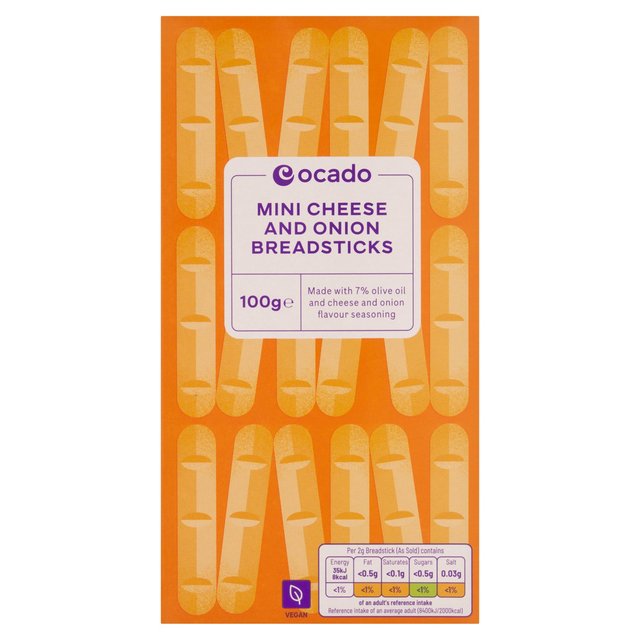 Ocado Mini Cheese & Onion Breadsticks, 100g