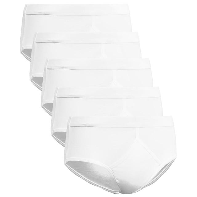 M & S Mens Cotton Briefs, Medium, 5 Pack, White