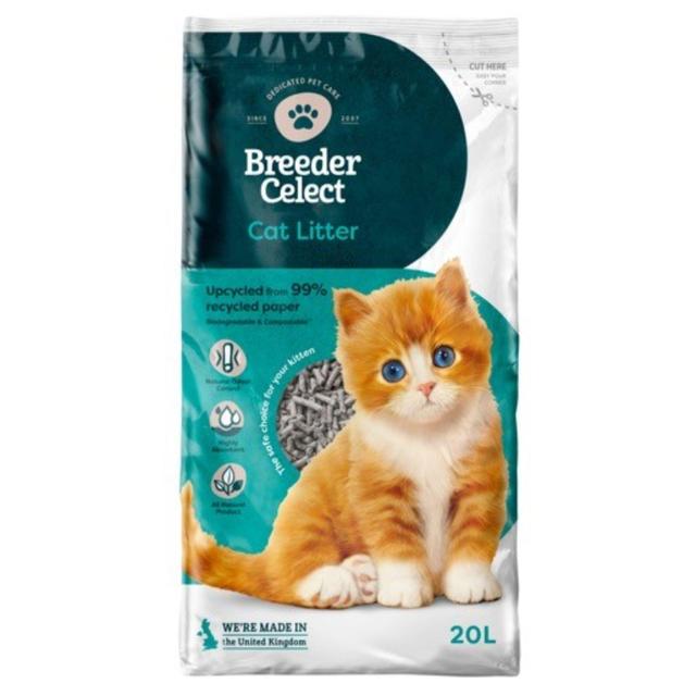 Breeder Celect Paper Non Clumping Cat Litter, 20L