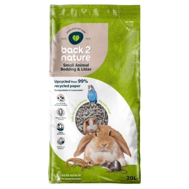 Back 2 Nature Small Animal Paper Bedding/Litter, 20L