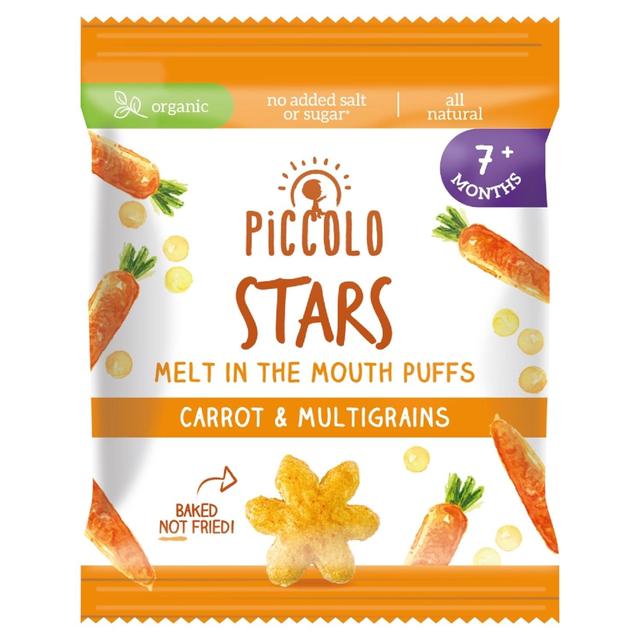 Piccolo Organic Carrot Multigrain Star Puffs 7 Months+, 15g