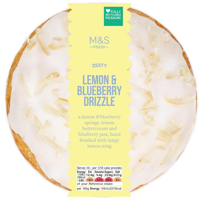 M & S Lemon & Blueberry Drizzle Cake, 680g