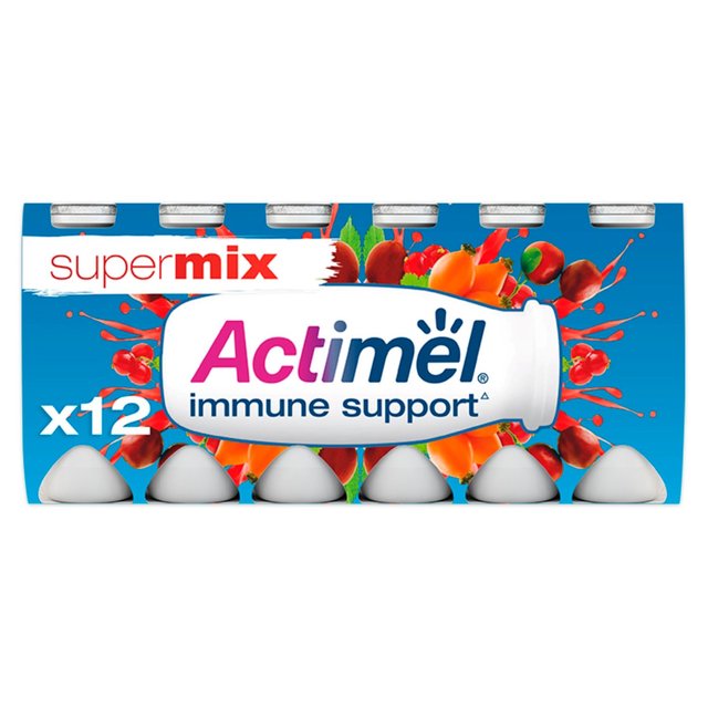 Actimel Supermix Cranberry Redcurrant Rosehip Yogurt Drinks, 12 x 100g