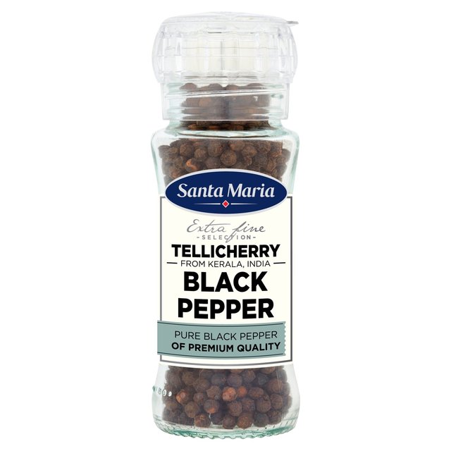 Santa Maria Tellicherry Black Pepper Grinder, 70g