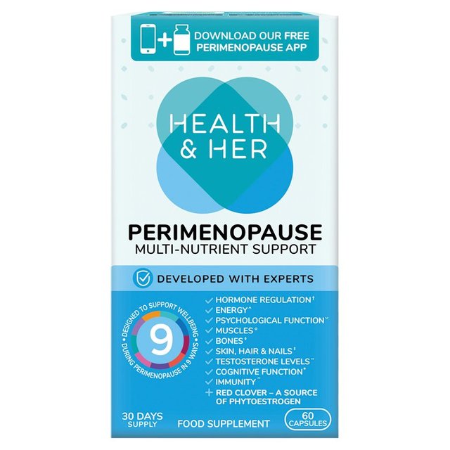 Health & Her Perimenopause Multi-nutrient Support Supplement Capsules, 60 Per Pack