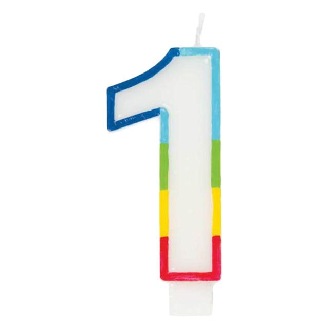 Number 1 Rainbow Birthday Candle