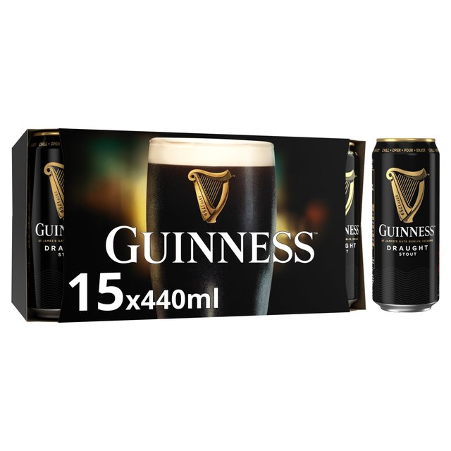 Guinness Draught Stout Beer, 15x440ml, 15 x 440ml