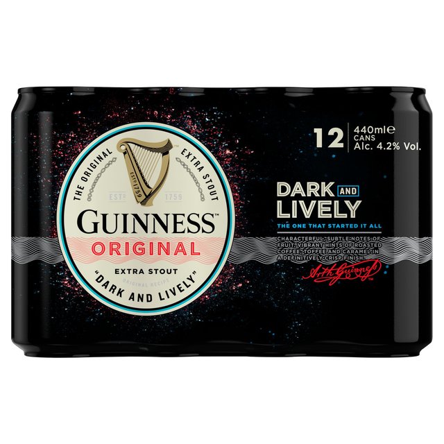 Guinness Original Stout Beer, 12x440ml, 12 x 440ml
