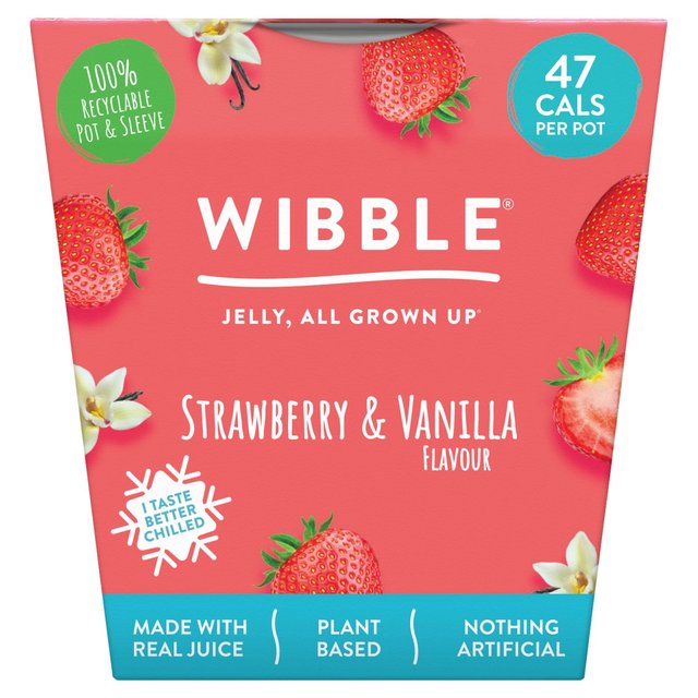 Wibble Strawberry & Vanilla Jelly Pot, 150g