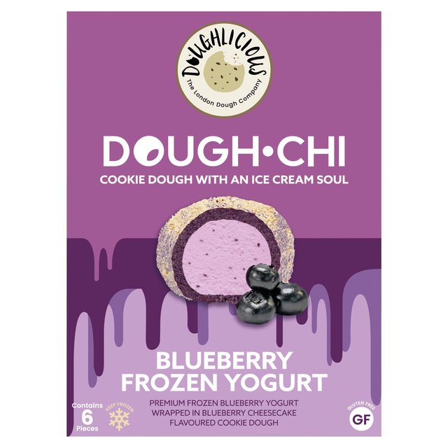 Doughlicious Blueberry Dough Chi Frozen Yogurt, 6 x 34g