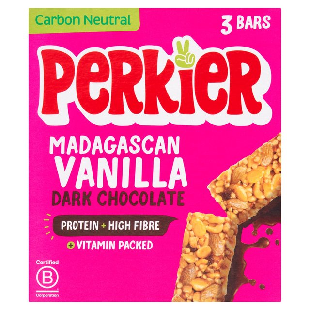 Perkier Madagascan Vanilla & Dark Chocolate Bar, 3 x 37g