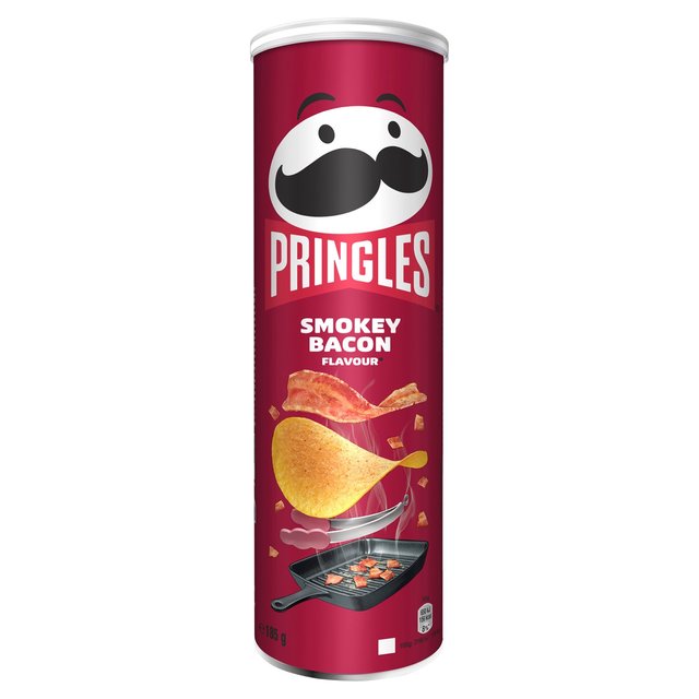 Pringles Smokey Bacon Flavour Sharing Crisps, 185g