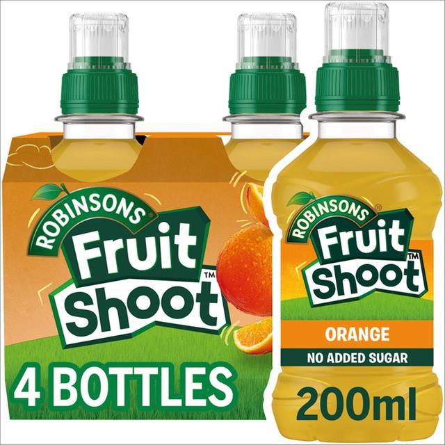 Robinsons Fruit Shoot Orange No Added Sugar, 4 x 200ml