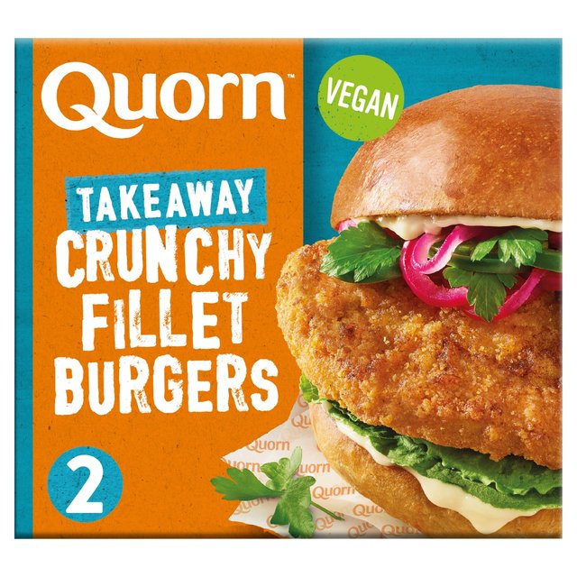 Quorn 190g Vegan Fakeaway 2 Crunchy Fillet Burgers