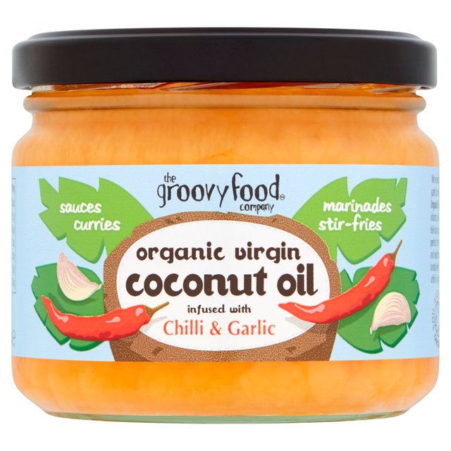 The Groovy Food Co Company Organic Virgin Coconut Oil Infused With Chilli & Garlic, 283ml