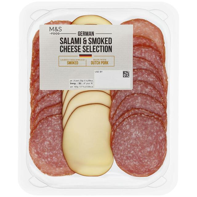 M & S German Salami & Smoked Cheese Selection, 120g