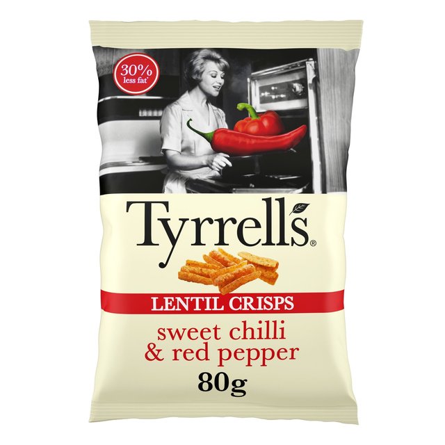 Tyrrells Lentil Sharing Crisps Sweet Chilli & Red Pepper, 80g