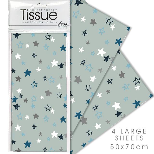 Deva Versatile Mini Stars Tissue Paper, 70x50cm, 4 per Pack