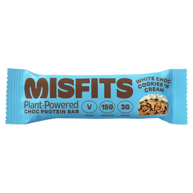 Misfits Cookies and Cream Vegan Protein Bar, 45g