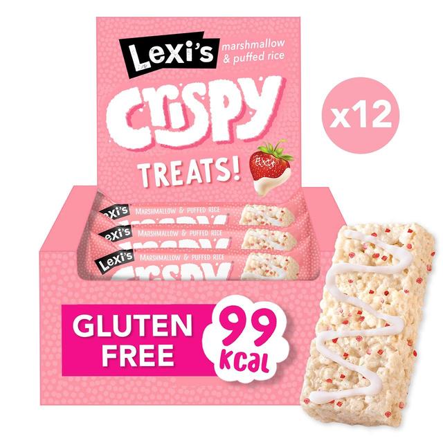 Lexi’s Gluten Free Crispy Treat, Strawberry & White Choc Multipack, 12 x 25g