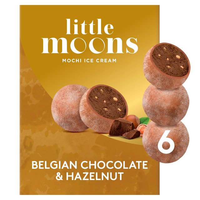 Little Moons Vegan Chocolate Hazelnut Mochi Ice Cream, 6 x 32g