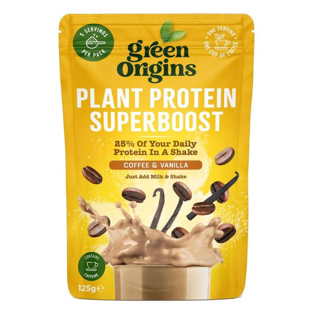 Green Origins Superboost Coffee & Vanilla Plant Protein Powder, 125g