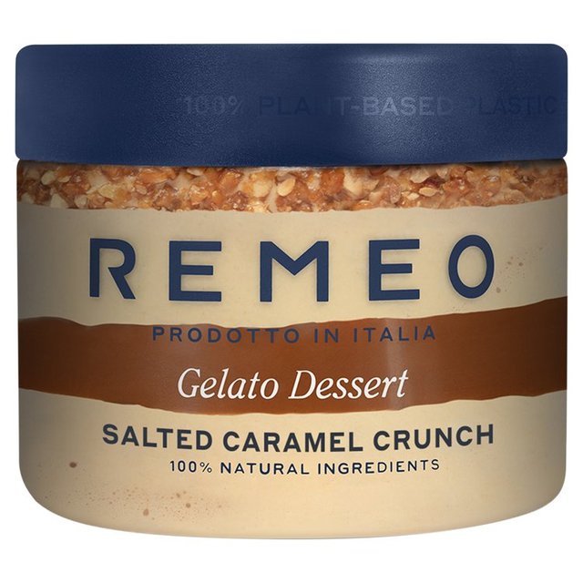 Remeo Gelato Dessert Salted Caramel With Caramel Sauce & Peanuts, 430ml