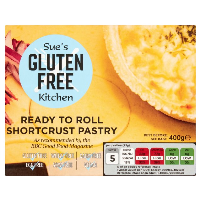 Sue’s Gluten Free Kitchen Ready to Roll Shortcrust Pastry, 400g