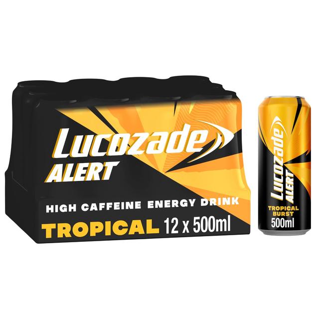 Lucozade Alert Tropical Burst Energy Drink Multipack, 12 x 500ml