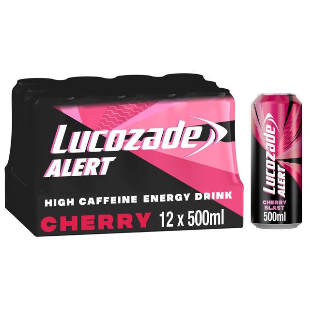 Lucozade Alert Cherry Blast Energy Drink Multipack, 12 x 500ml
