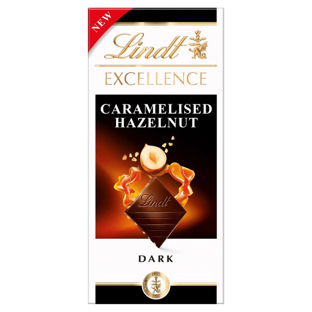 Lindt Excellence Caramelised Hazelnut Dark Chocolate Bar, 100g