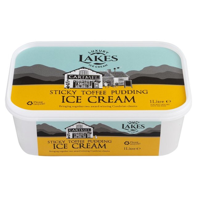 English Lakes Cartmel Sticky Toffee Pudding Ice Cream, 1l