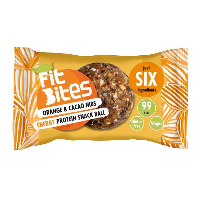 Fitbites Gluten Free Orange + Cacao Energy Protein Snack Ball, 30g