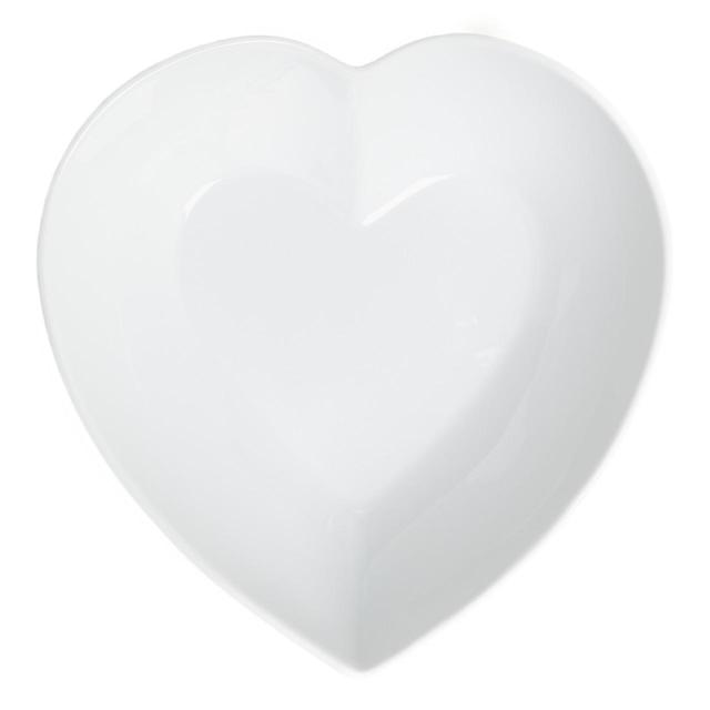 M & S White Porcelain Maxim Large Heart Serving Bowl, One Size