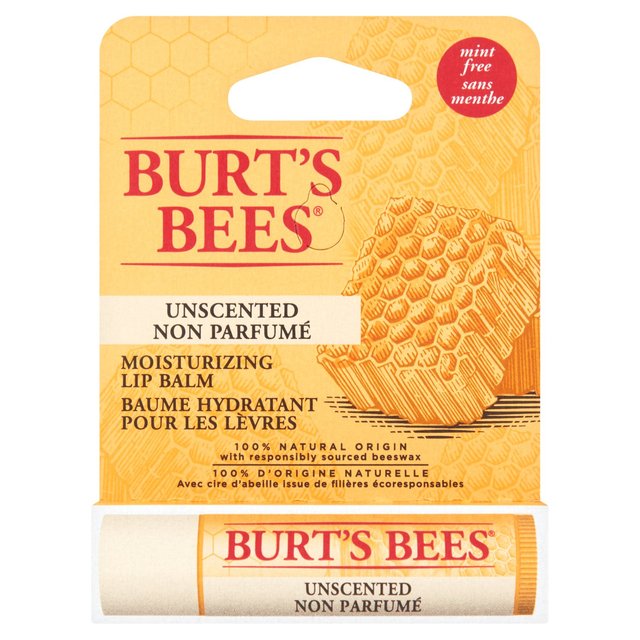 Burt’s Bees 100% Natural Origin Moisturising Lip Balm, Unscented