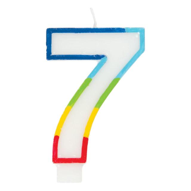 Number 7 Rainbow Birthday Candle