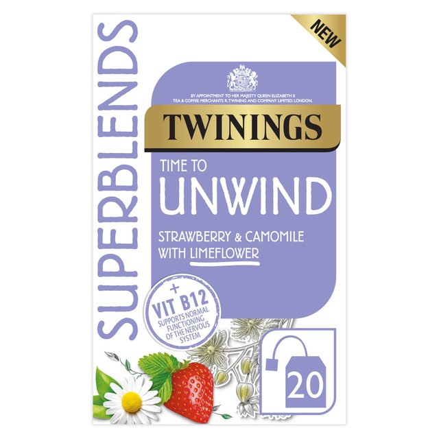 Twinings Superblends Unwind Tea With Strawberry, Camomile & Limeflower, 20 Per Pack