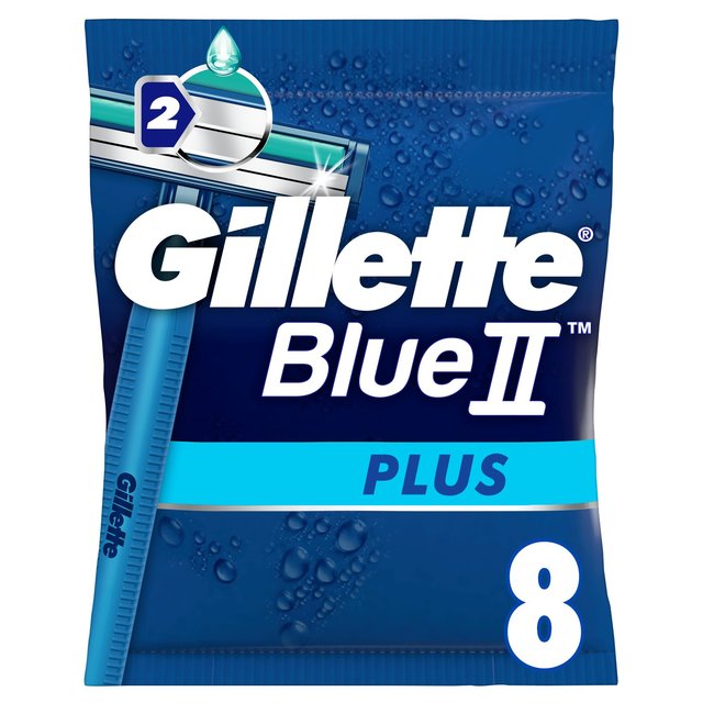 Gillette Blue 2 Plus Men’s Disposable Razors, 8 Per Pack
