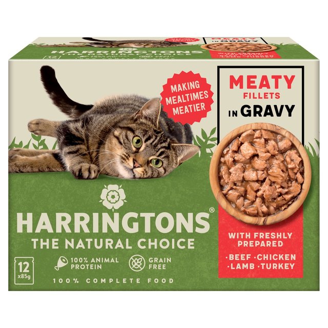Harringtons Adult Wet Cat Food Meat in Gravy Multipack, 12 x 85g