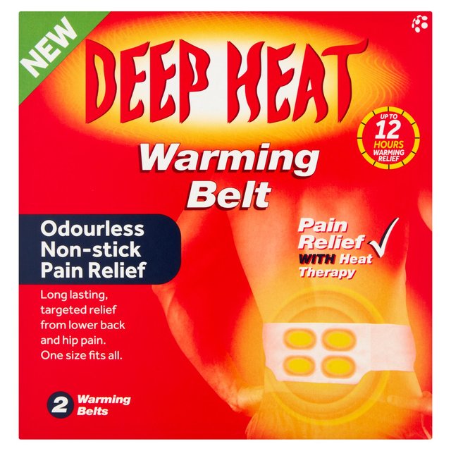 Deep Heat Warming Belt Pain Relief, 2 Per Pack