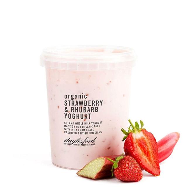 Daylesford Organic Strawberry & Rhubarb Yoghurt, 450ml