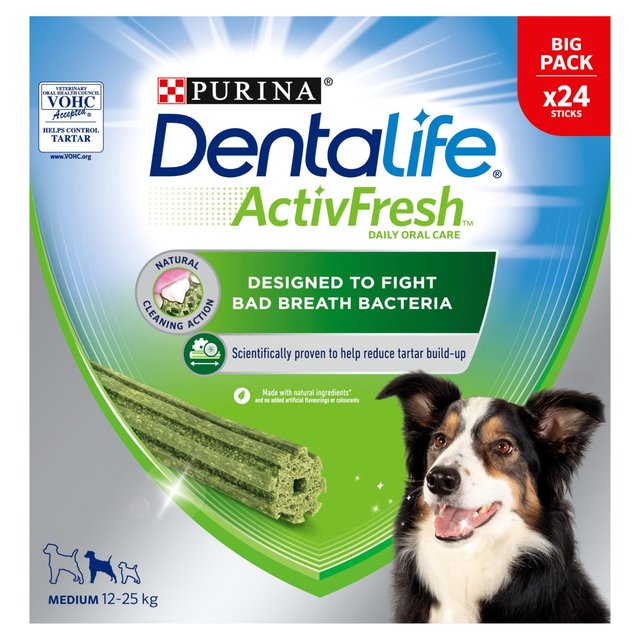 Dentalife ActivFresh Medium Dog Treat Dental Stick, 24 Per Pack