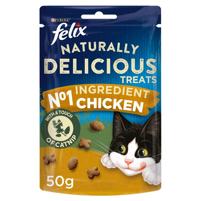 Felix Naturally Delicious Cat Treats Chicken and Catnip, 50g