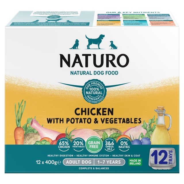 Naturo Grain Free Adult Dog Chicken and Potato, 12x400g, 12 x 400g