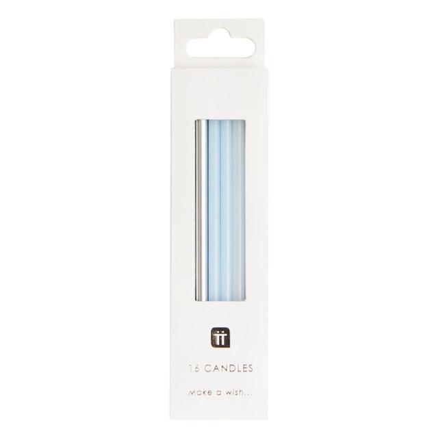 Talking Tables Blue Birthday Candles, 16 Per Pack