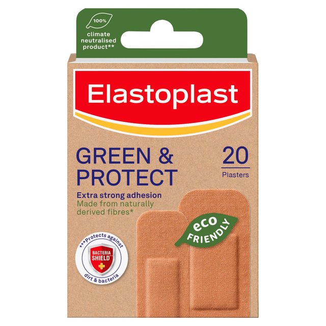 Elastoplast Green & Protect Eco Friendly Fabric Plasters, 20 Per Pack