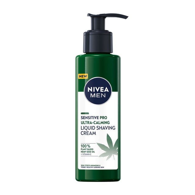 Nivea Vegan Men Sensitive Pro Ultra Calming Liquid Shaving Cream With Hemp Oil, 150ml