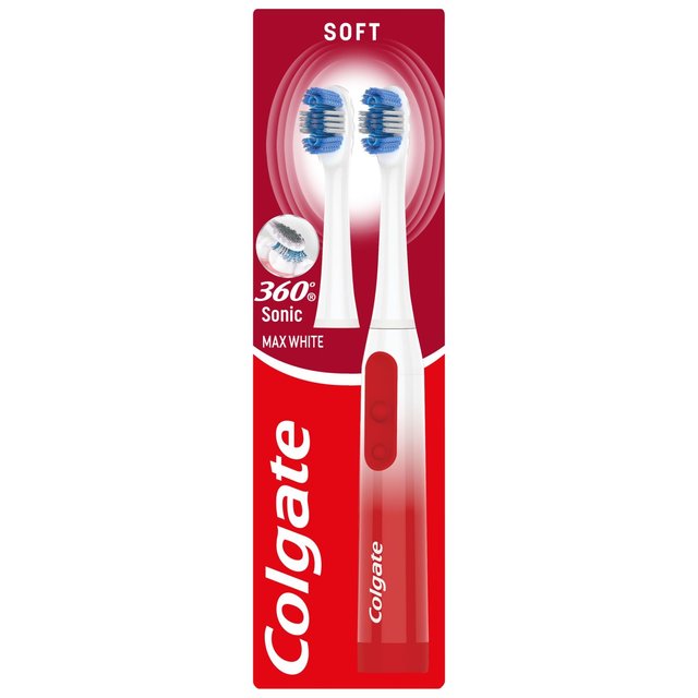 Colgate White and Red Battery 360 Sonic Max Soft Toothbrush, One Size