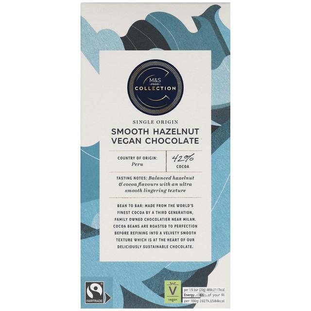 M & S Single Origin Hazelnut Vegan Chocolate, 100g