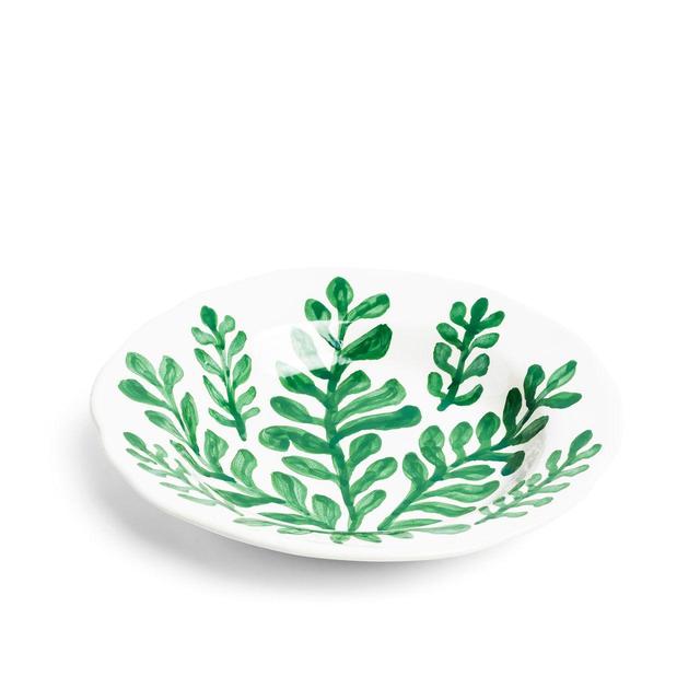 Daylesford Organic Leaf Green Shallow Bowl